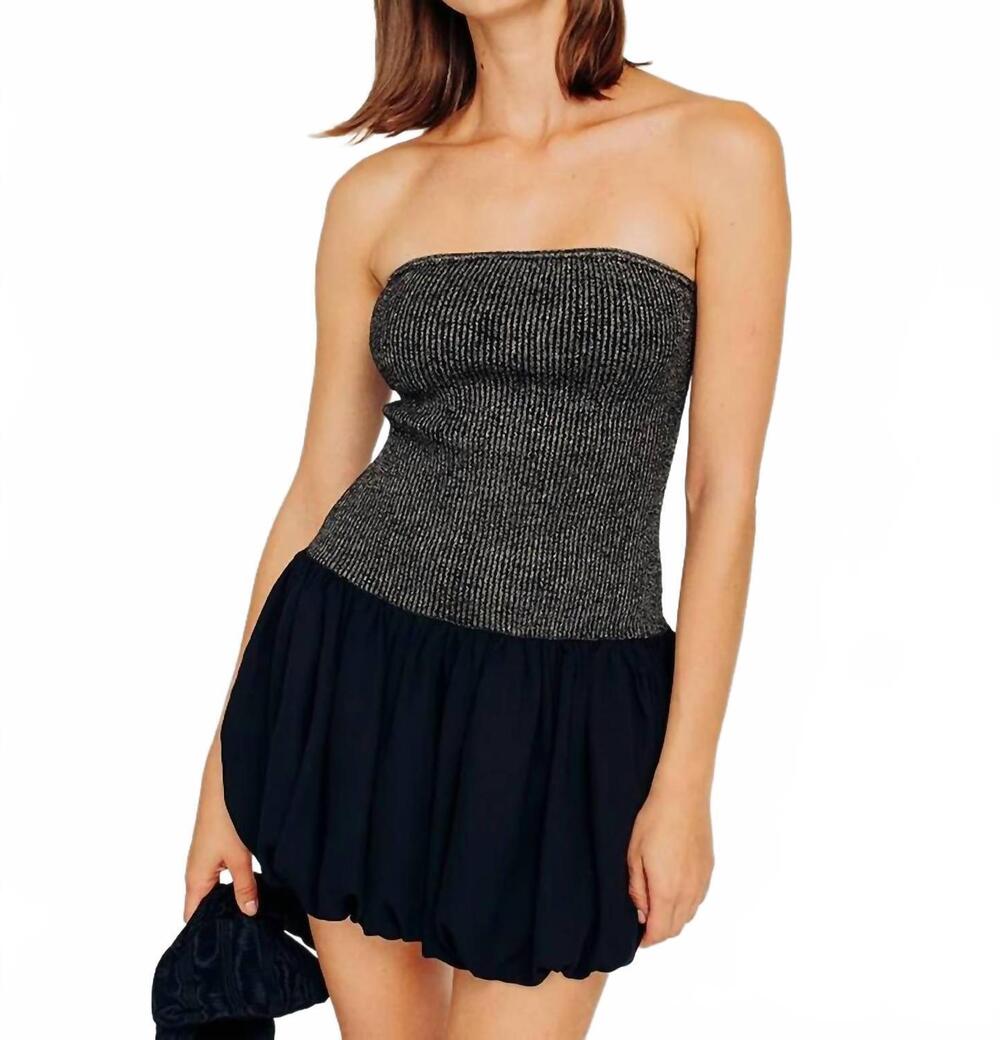 NEW TORN BY RONNY KOBO penelope dress in black/silver